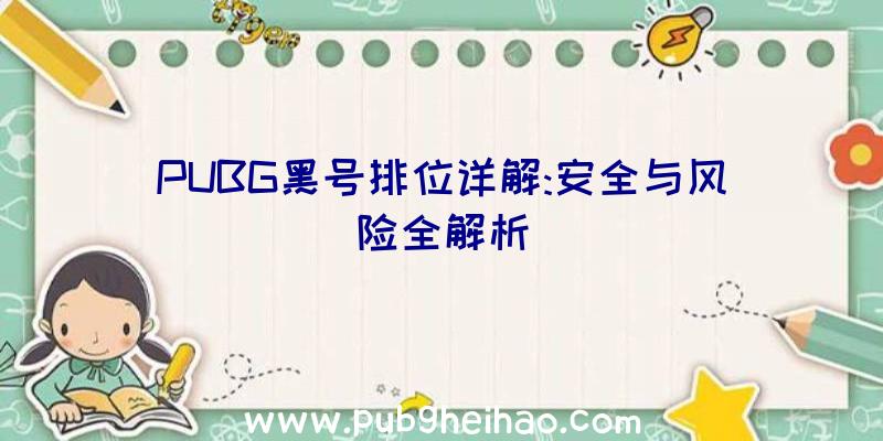 PUBG黑号排位详解:安全与风险全解析