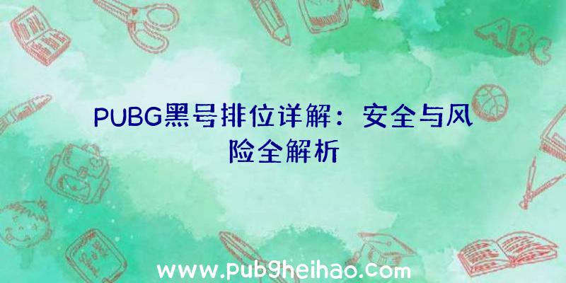 PUBG黑号排位详解：安全与风险全解析