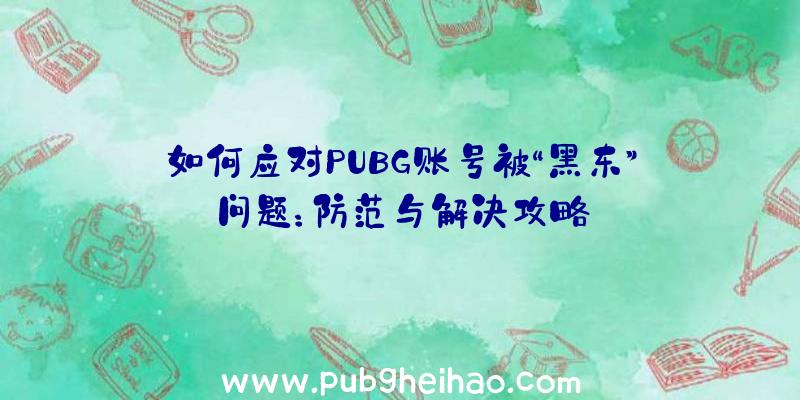 如何应对PUBG账号被“黑东”问题：防范与解决攻略