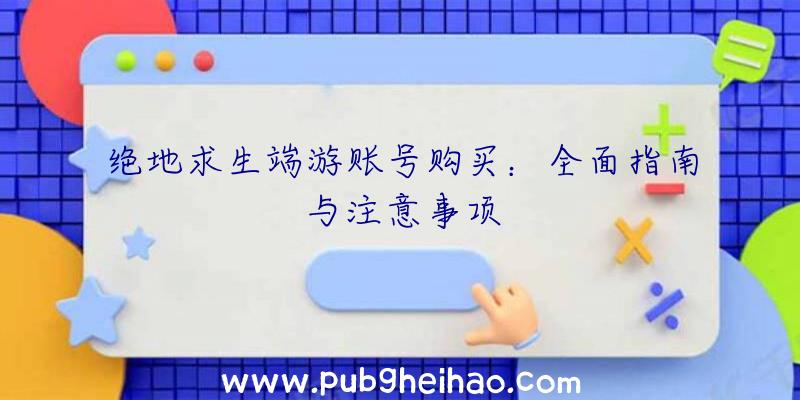 绝地求生端游账号购买：全面指南与注意事项